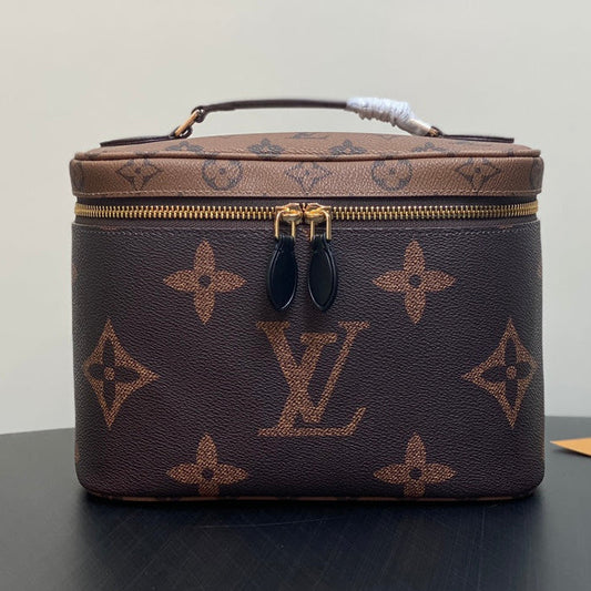 LV Nice BB Bag 24cm Brown Canvas Cowhide 320699 mysite