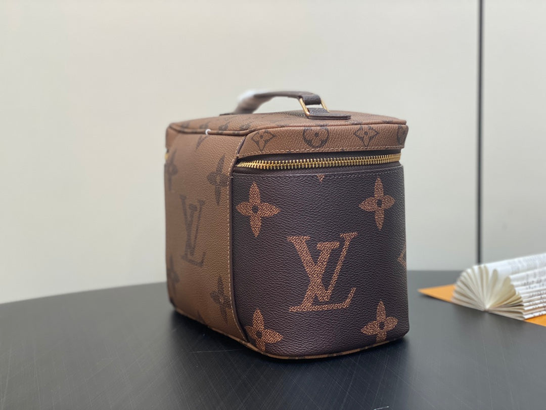 LV Nice BB Bag 24cm Brown Canvas Cowhide 320699 mysite