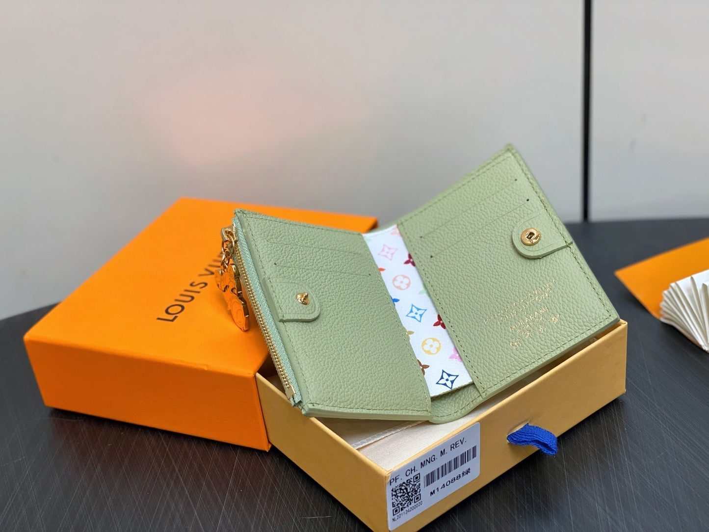 LV x TM Portfolio Lisa Wallet Green Gold Leather 329882 mysite