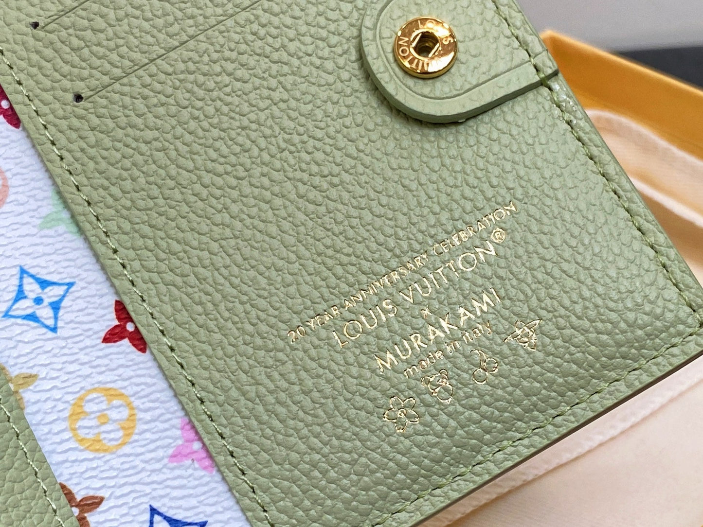 LV x TM Portfolio Lisa Wallet Green Gold Leather 329882 mysite