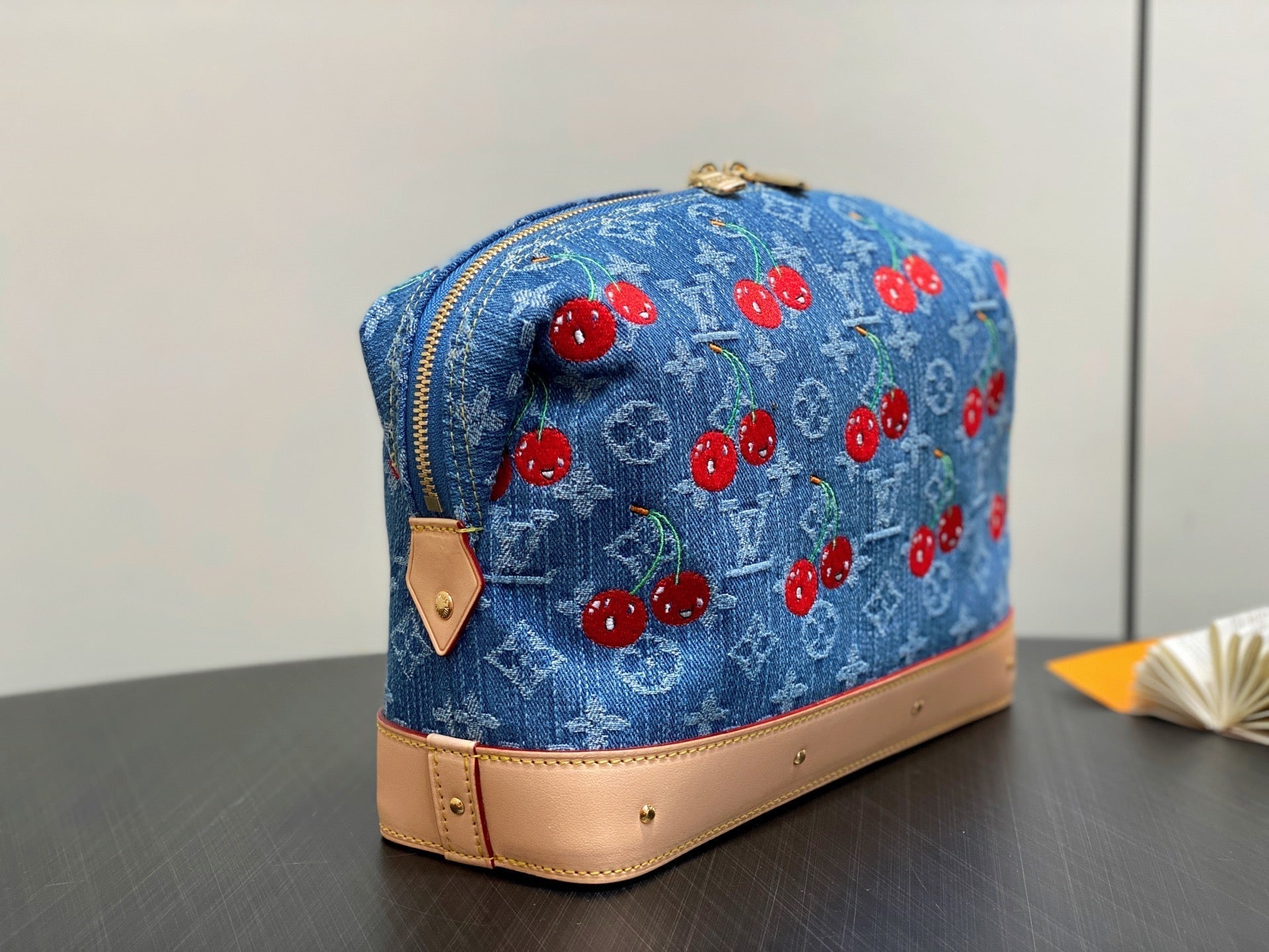 LV x TM Cosmetic Pouch GM 27cm Monogram Cherry Denim mysite