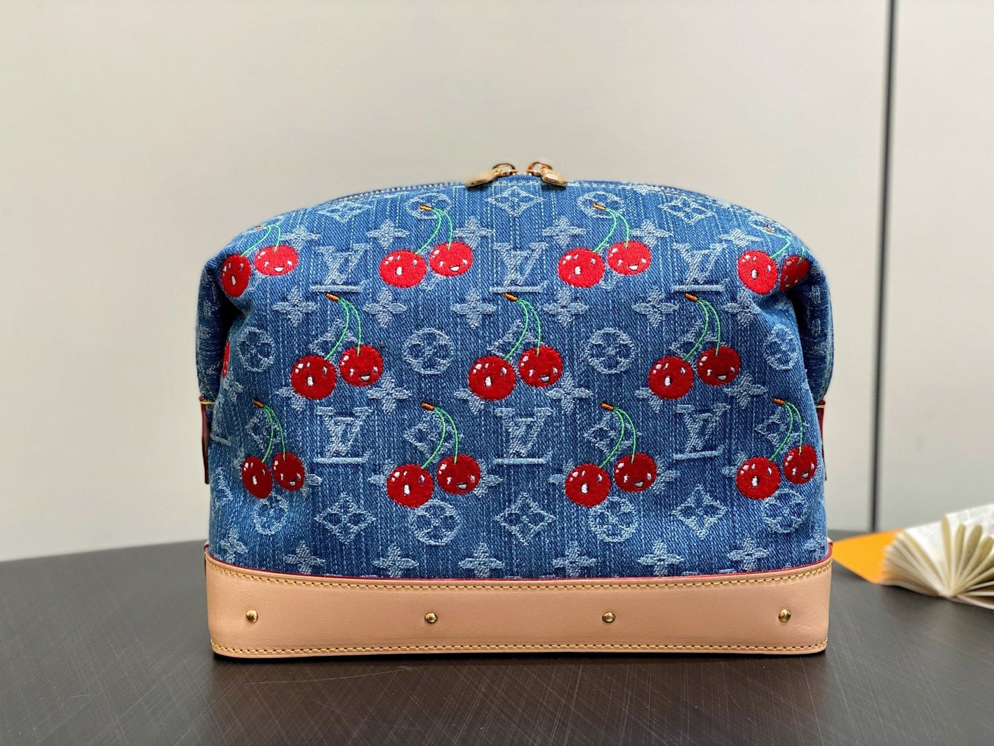 LV x TM Cosmetic Pouch GM 27cm Monogram Cherry Denim mysite