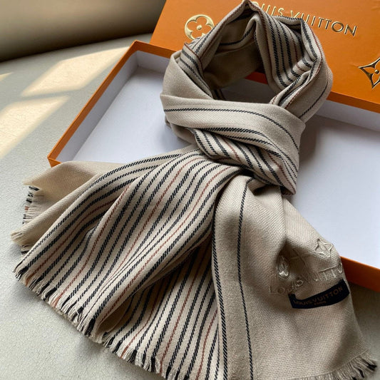 SCARF 180 CM IN KHAKI BROWN CASHMERE 399956 mysite