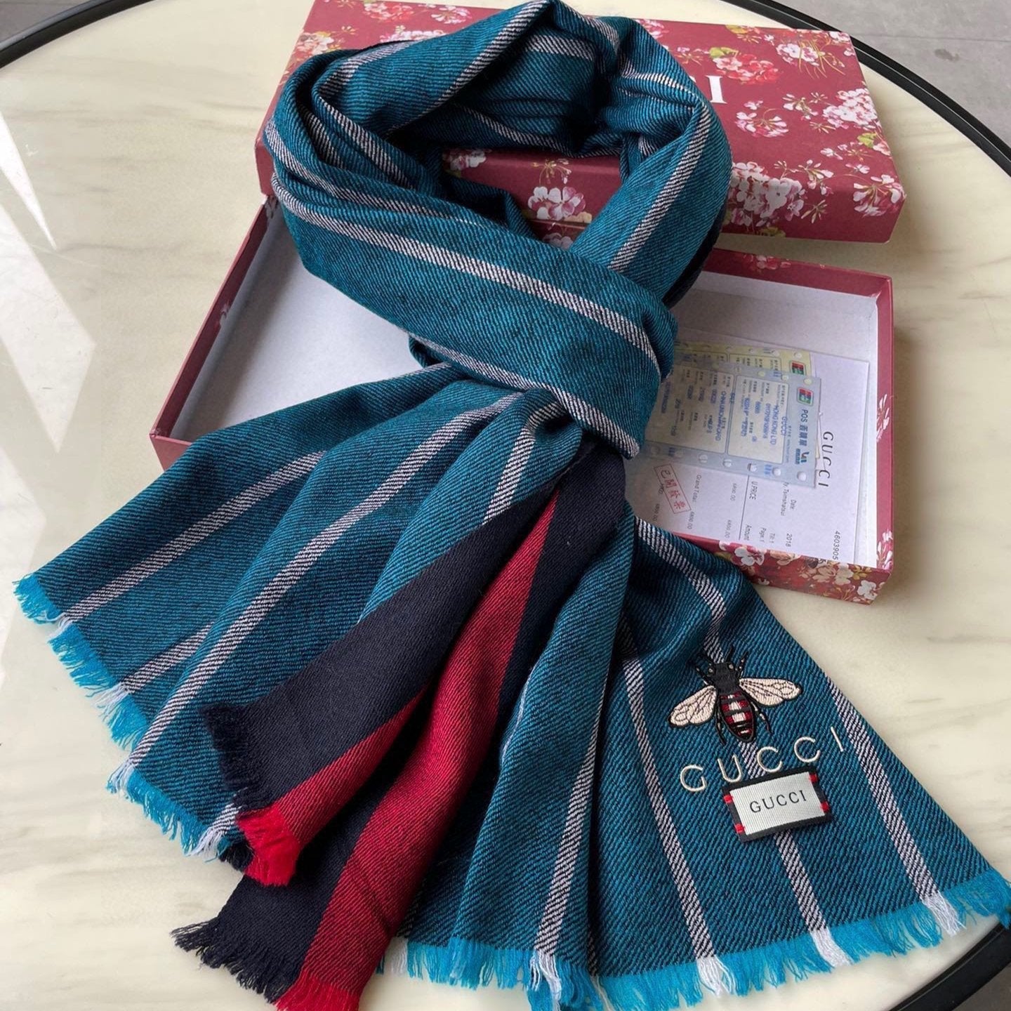 SCARF 200 CM IN COLORFUL CASHMERE 402211 mysite