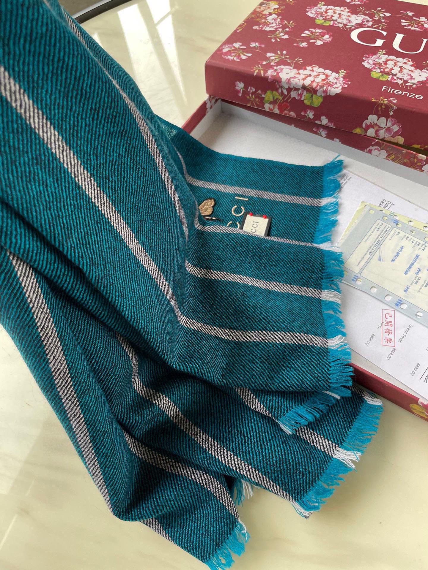 SCARF 200 CM IN COLORFUL CASHMERE 402211 mysite