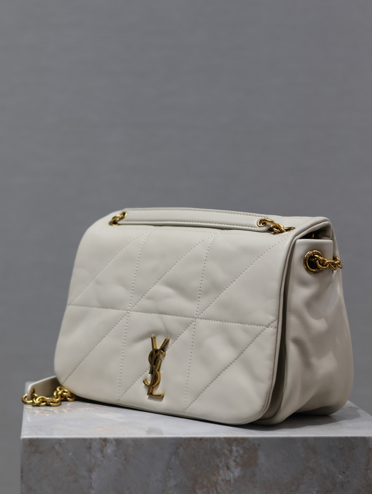 JAMIE 4.3 SMALL BAG 25 IN WHITE LAMBSKIN GOLD HARDWARE mysite