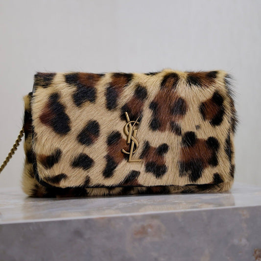 KATE SMALL BAG 20 IN LEOPARD PRINT FUR COPPER CHAIN mysite
