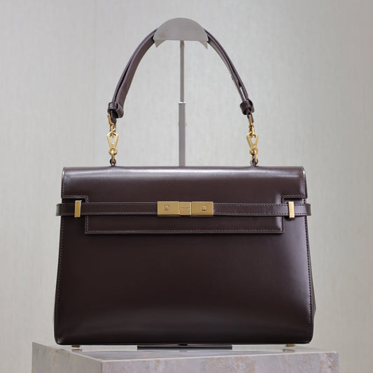 MANHATTAN TOP HANDLE BAG 32 IN BRUNETTE BROWN CALFSKIN mysite