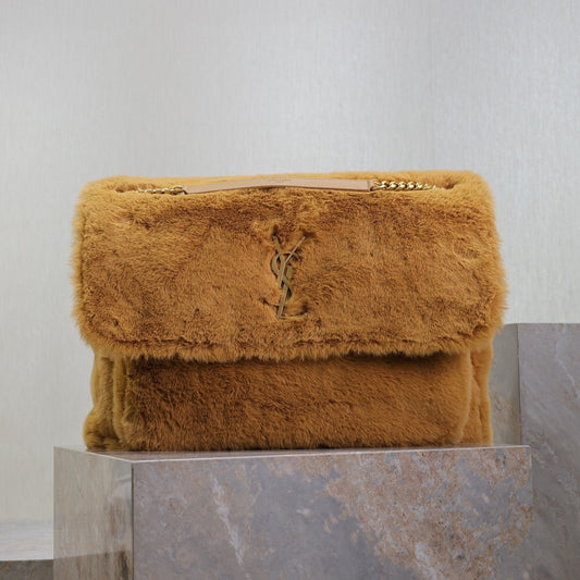 NIKI 47 IN CINNAMON BROWN RABBIT FUR GOLD HARDWARE mysite