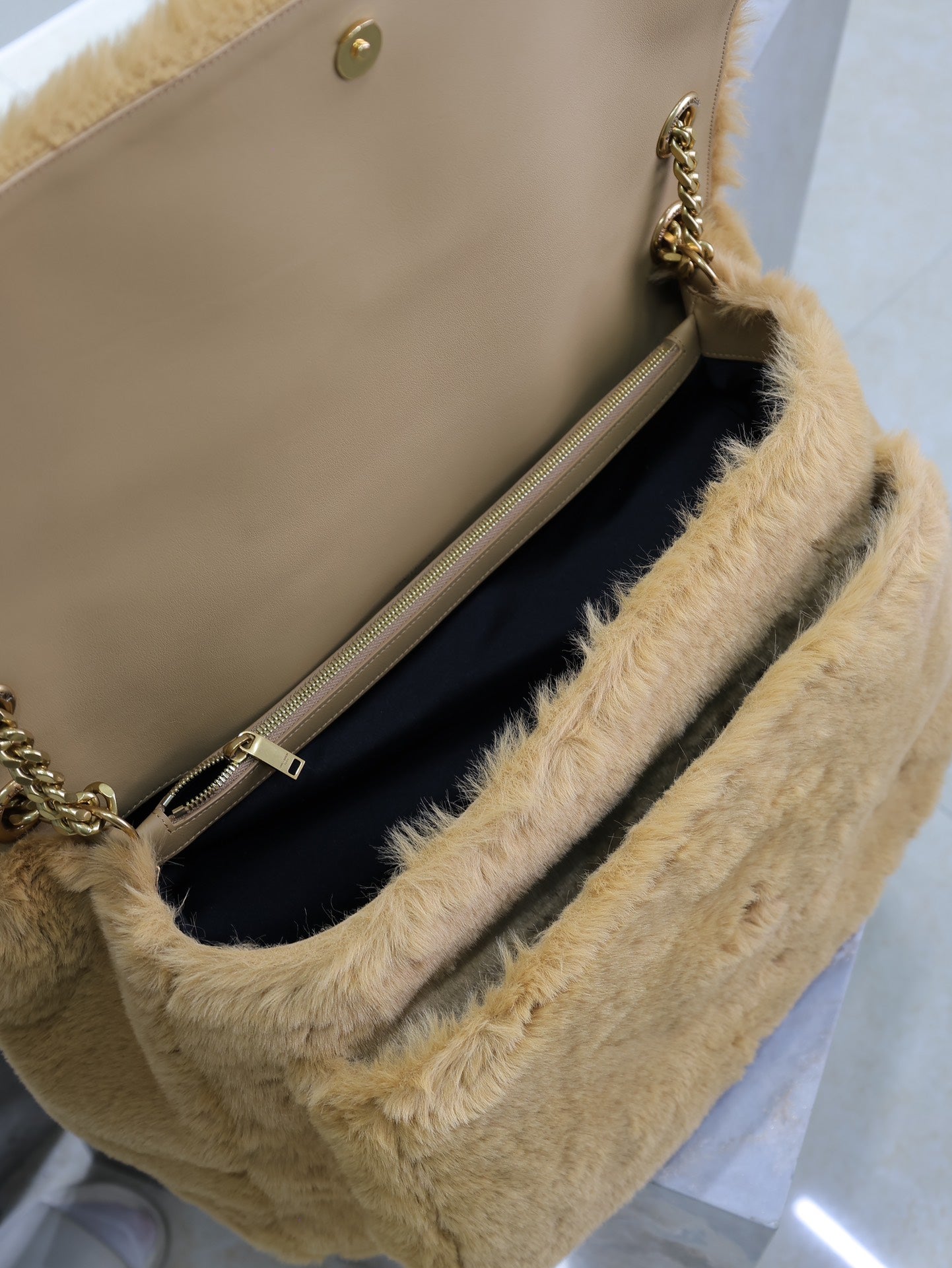 NIKI 47 IN CINNAMON BROWN RABBIT FUR GOLD HARDWARE mysite