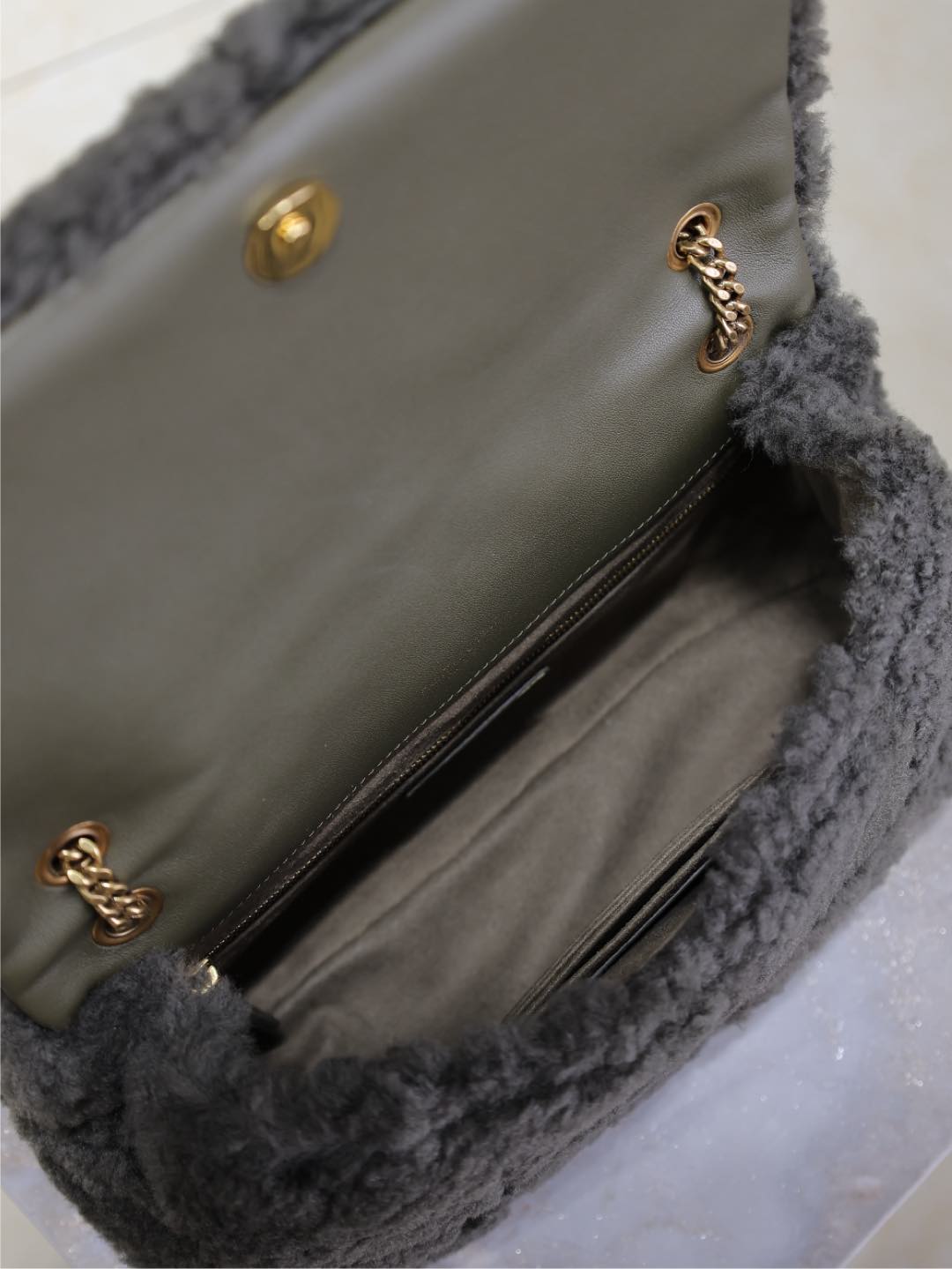 JAMIE BAG 25 IN DARK GRAY LAMB WOOL mysite