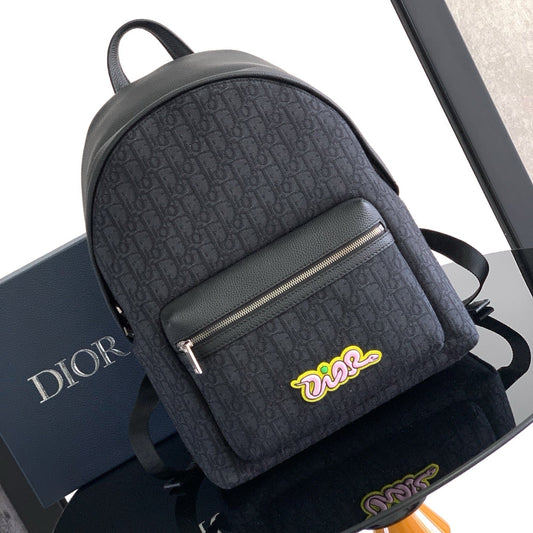 Dior Rider 2.0 Zipper Backpack Black Cowhide 336219