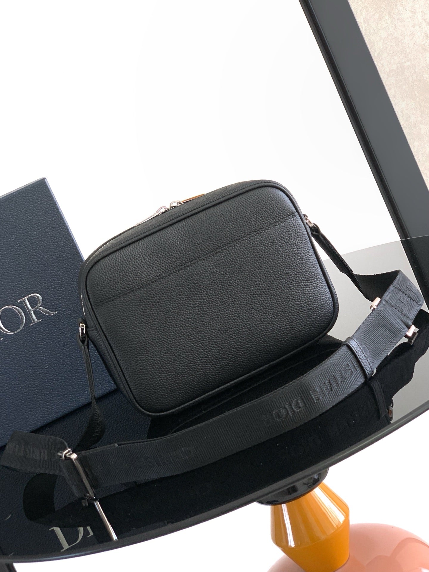 Dior Rider 2.0 Zippered Messenger Bag Black Cowhide 336233 mysite