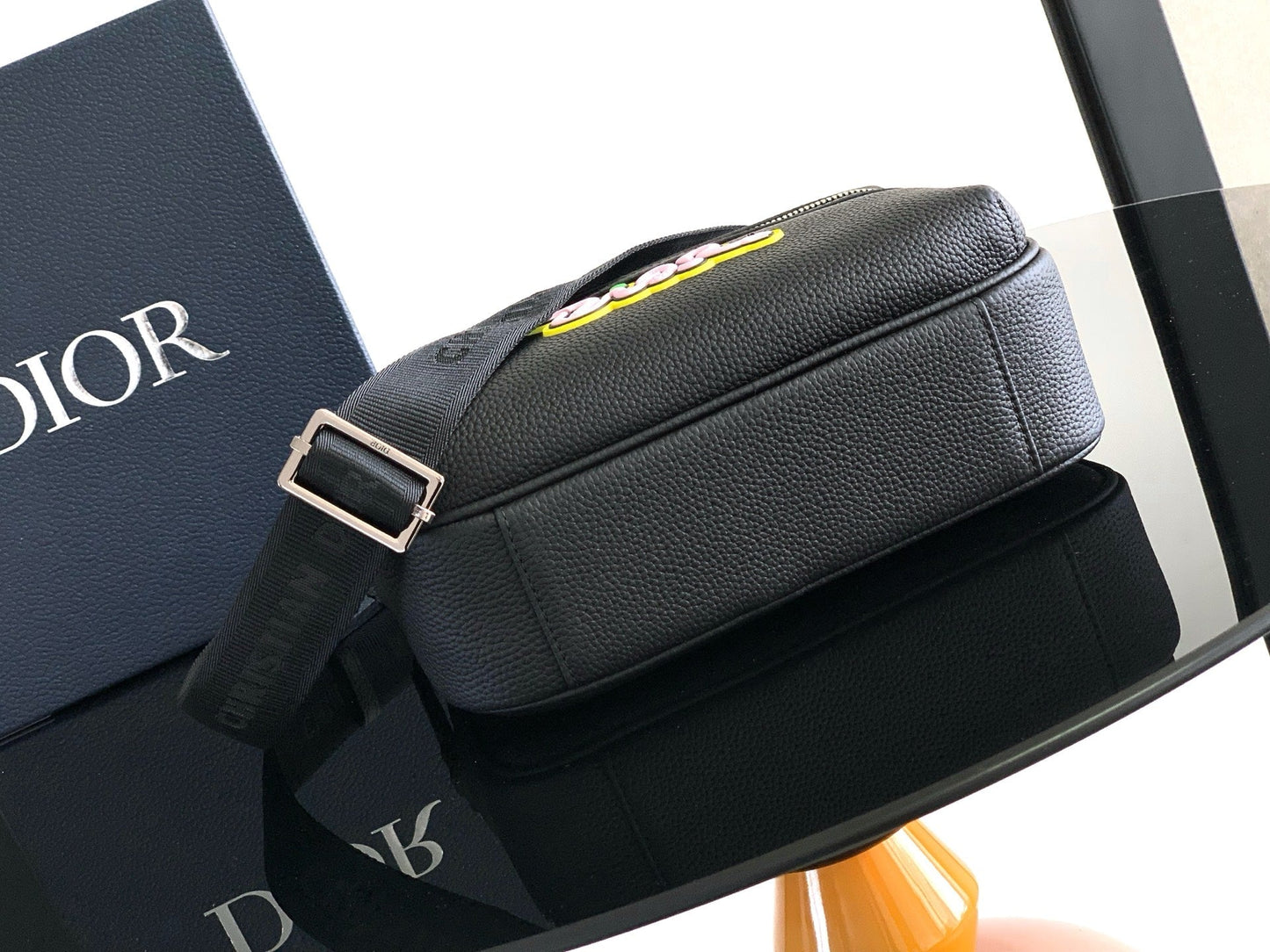 Dior Rider 2.0 Zippered Messenger Bag Black Cowhide 336233 mysite