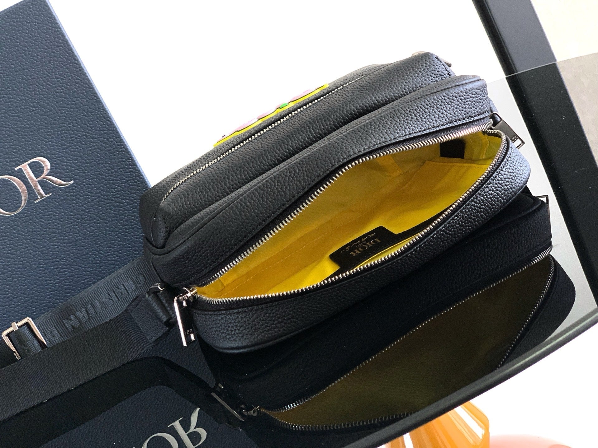 Dior Rider 2.0 Zippered Messenger Bag Black Cowhide 336233 mysite