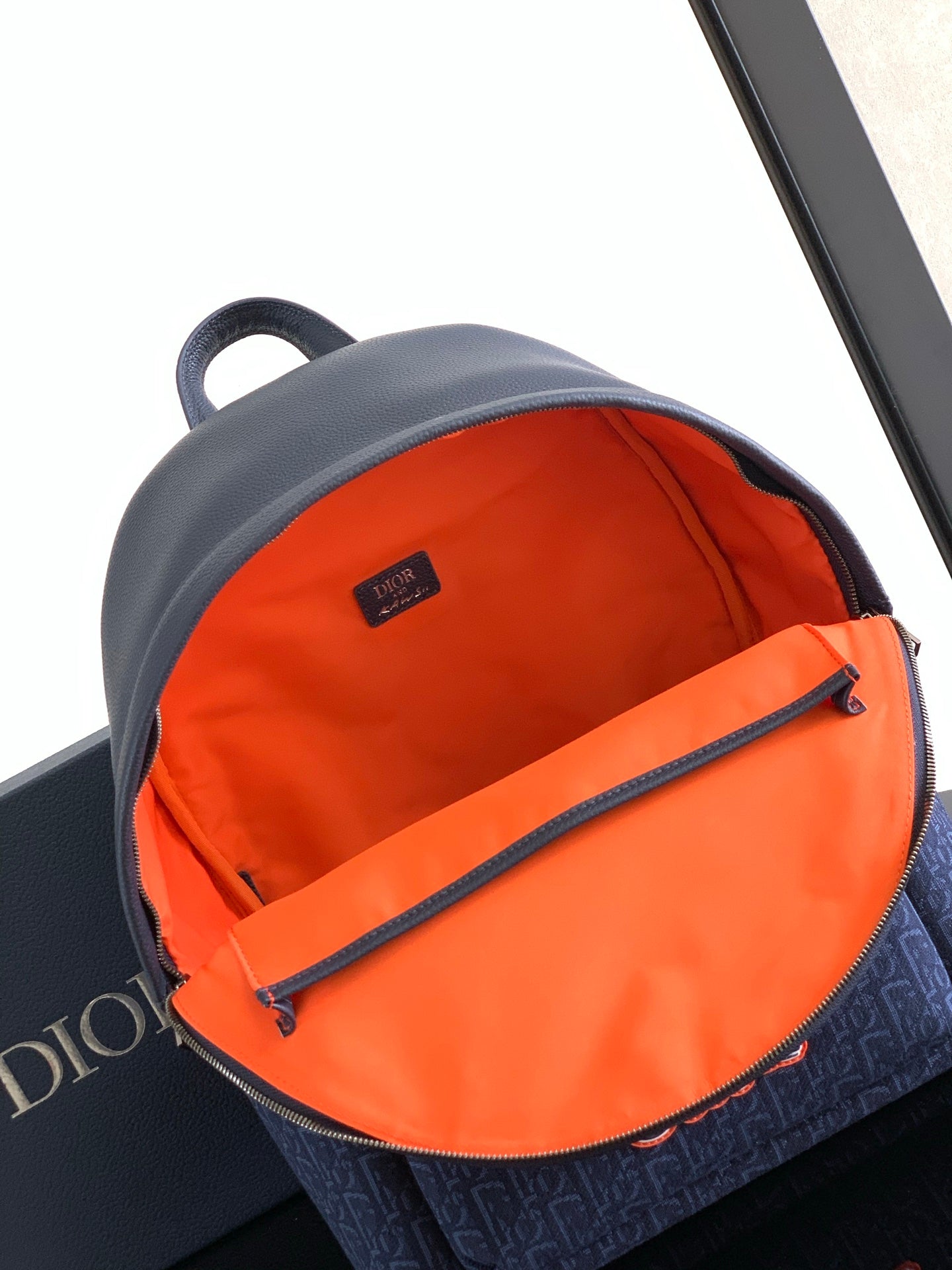 Dior Rider 2.0 Zipper Backpack Navy Blue Cowhide 336223 mysite
