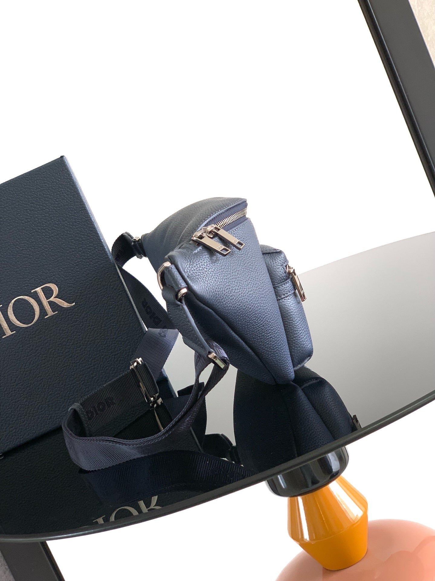 Dior Rider 2.0 Zipper Waist Bag Navy Blue Cowhide 336242 mysite