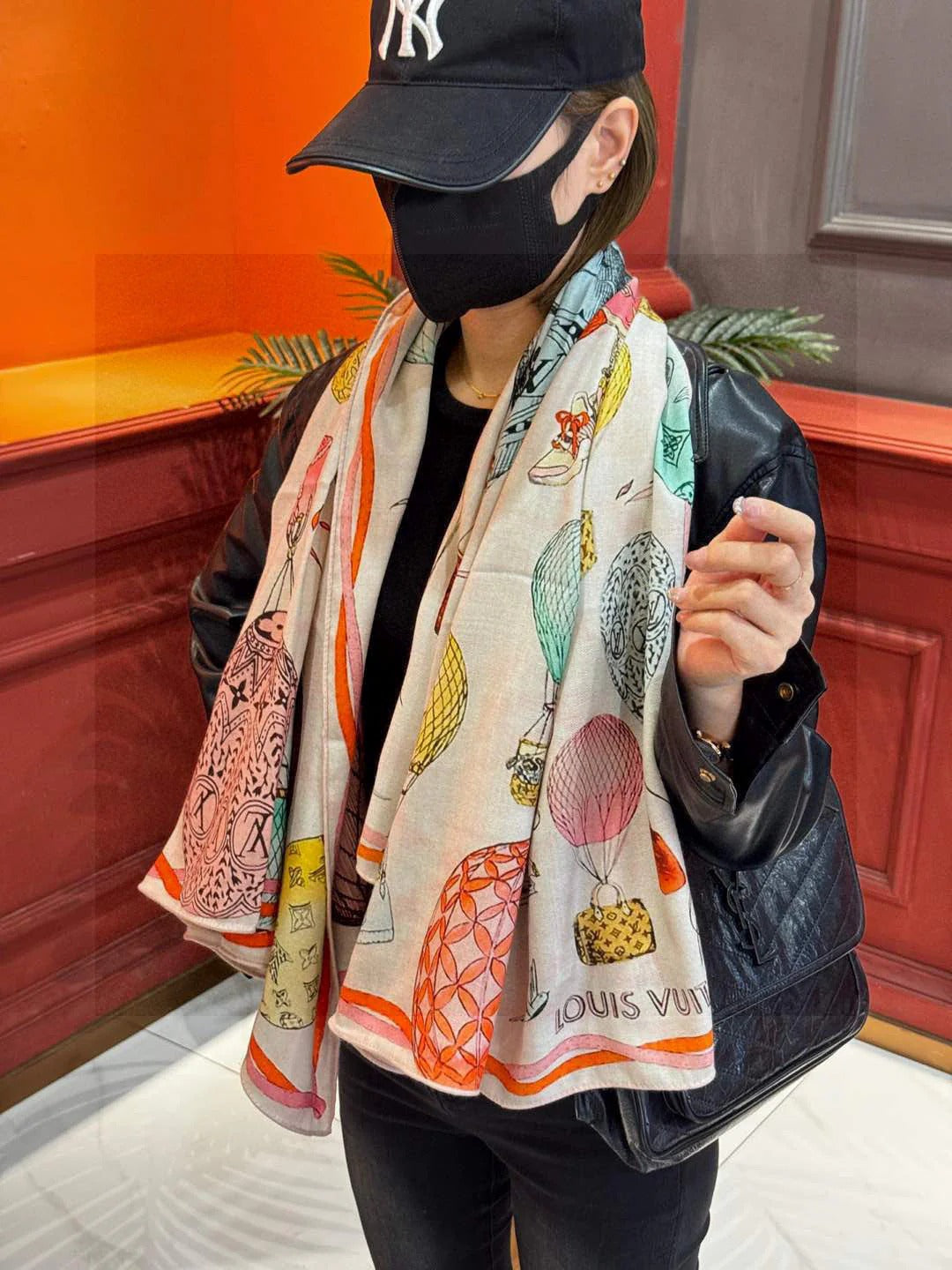 LV SCARF 140 CM IN WOOL MIX SILK 735799 mysite