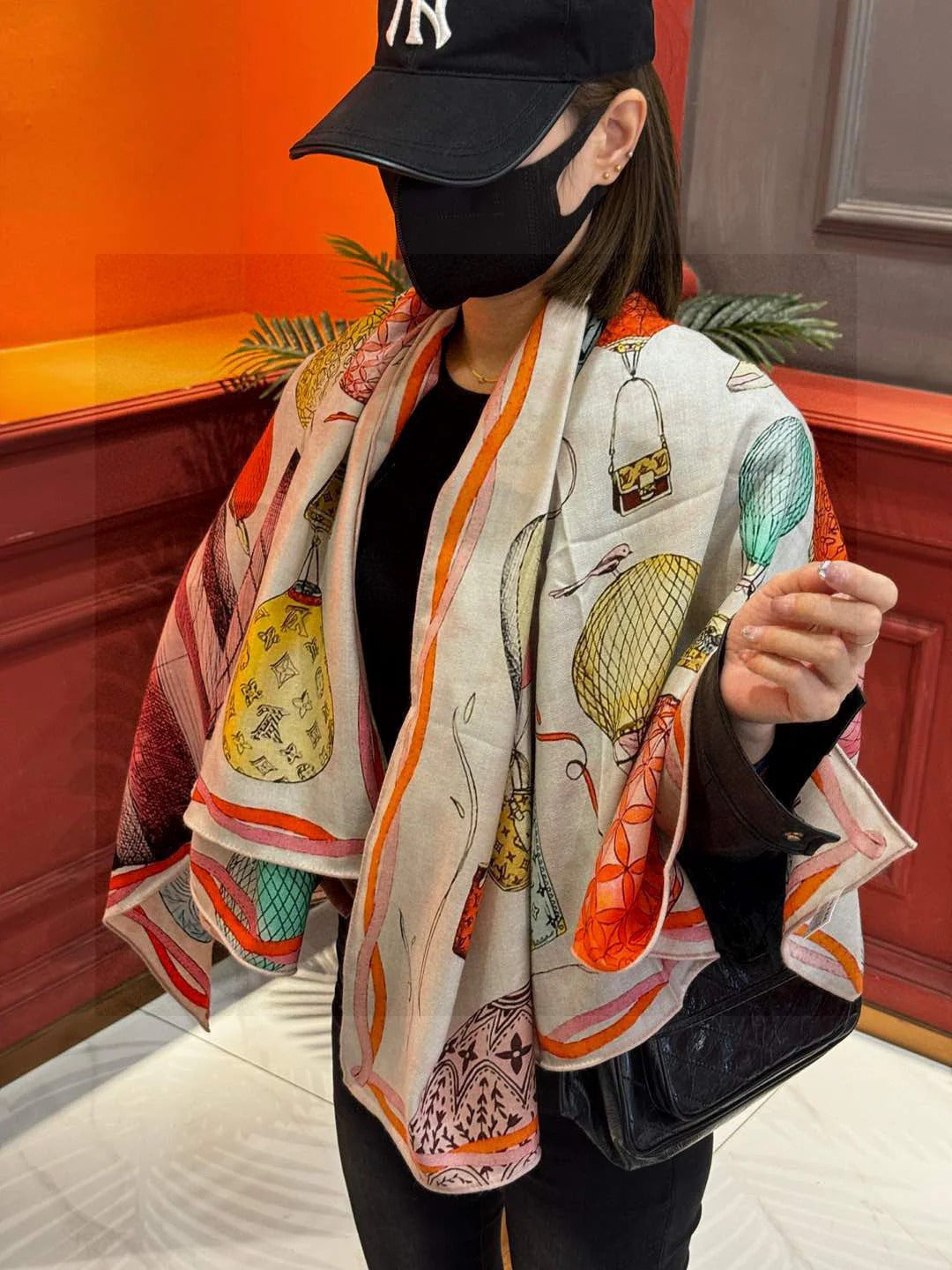 LV SCARF 140 CM IN WOOL MIX SILK 735799 mysite