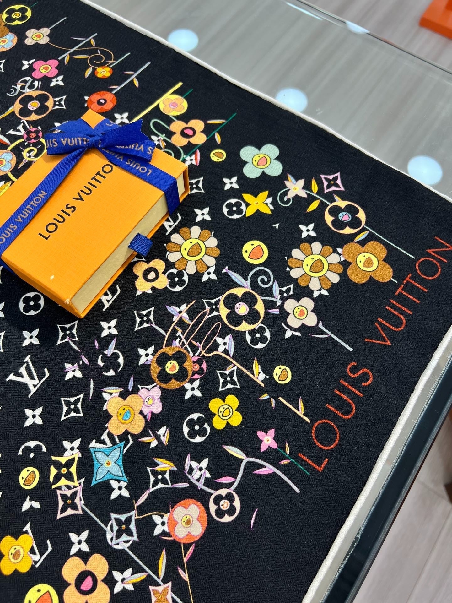 LV SCARF 135 CM IN WOOL MIX SILK 715459 mysite