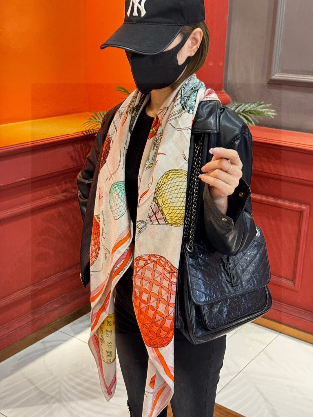 LV SCARF 140 CM IN WOOL MIX SILK 735799 mysite