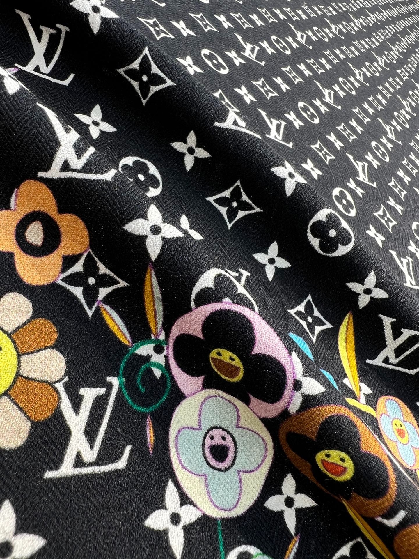 LV SCARF 135 CM IN WOOL MIX SILK 715459 mysite