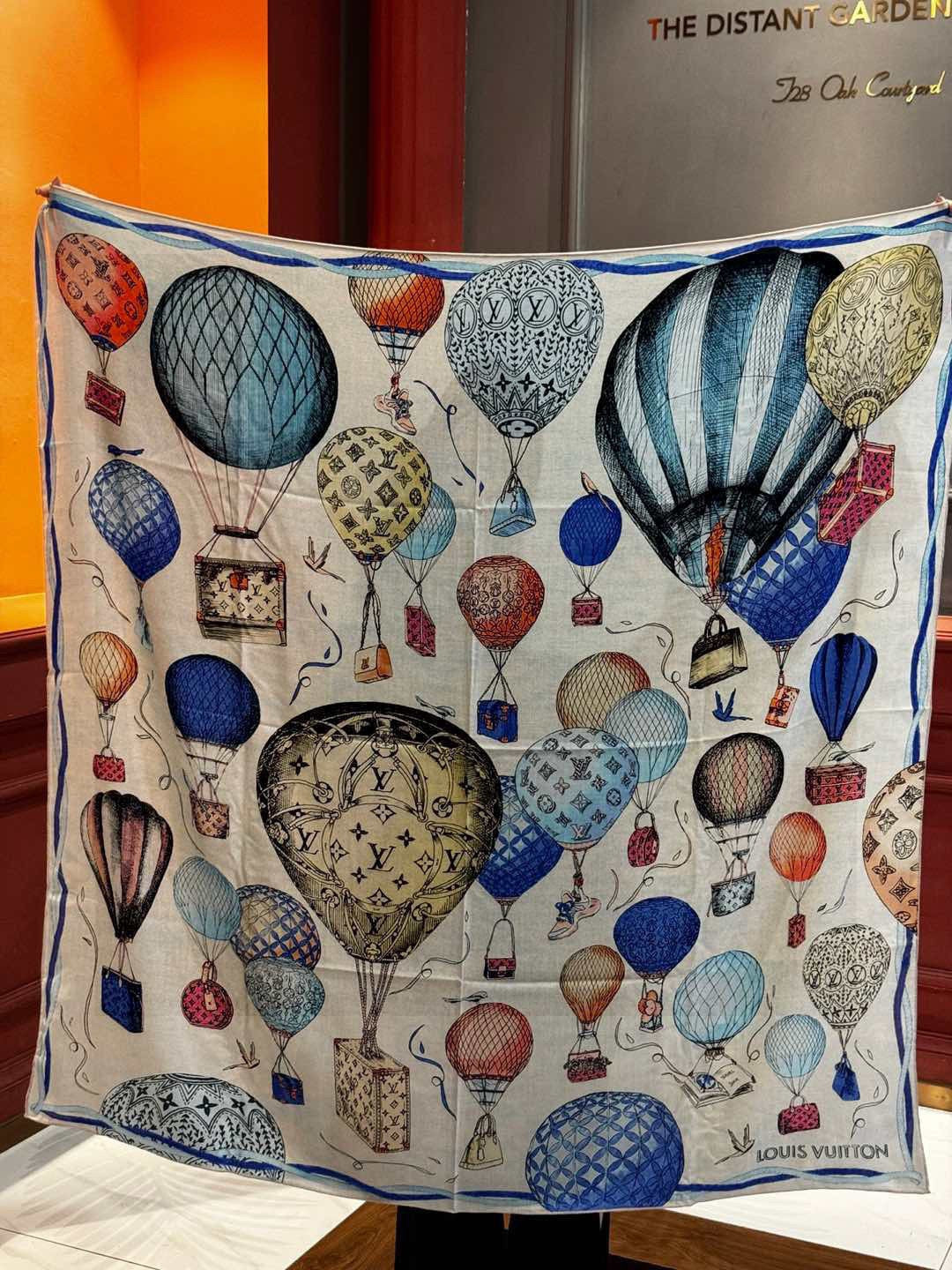 LV SCARF 140 CM IN WOOL MIX SILK 735798 mysite