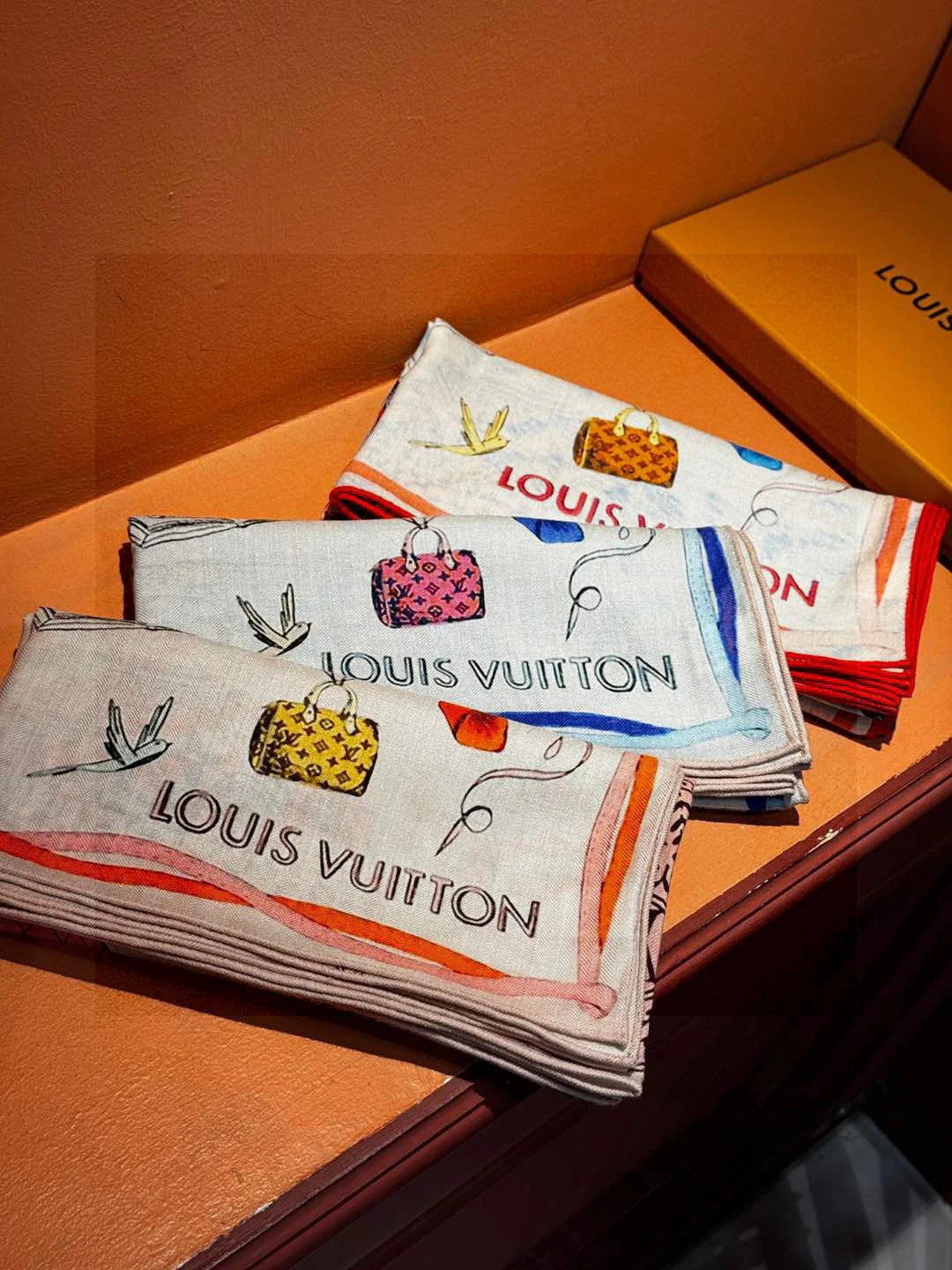 LV SCARF 140 CM IN WOOL MIX SILK 735799 mysite