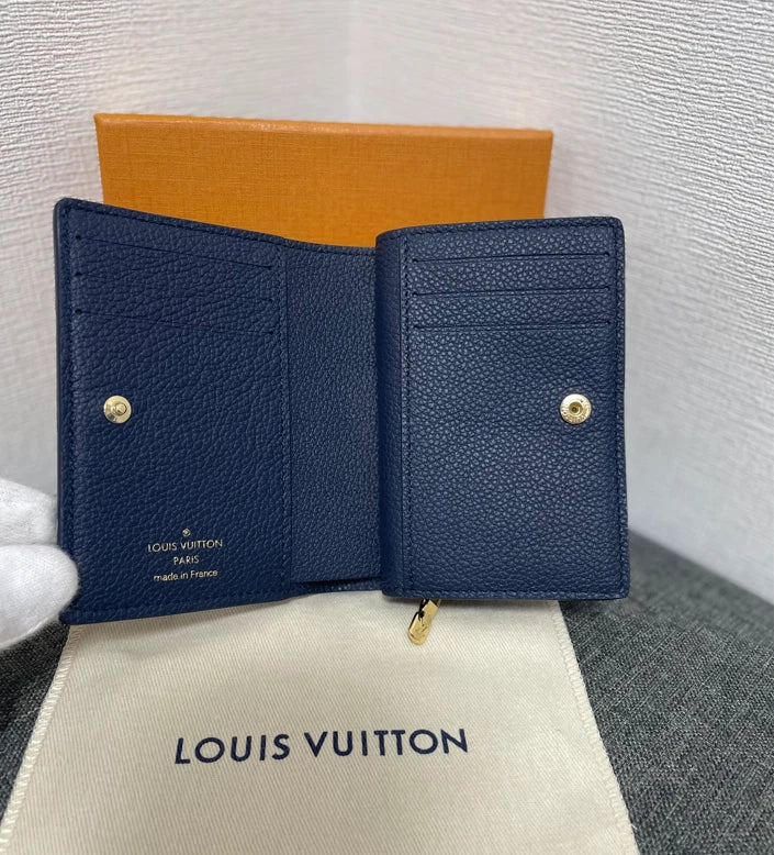 LV Cléa Wallet Purse Navy Blue Beige Cowhide mysite
