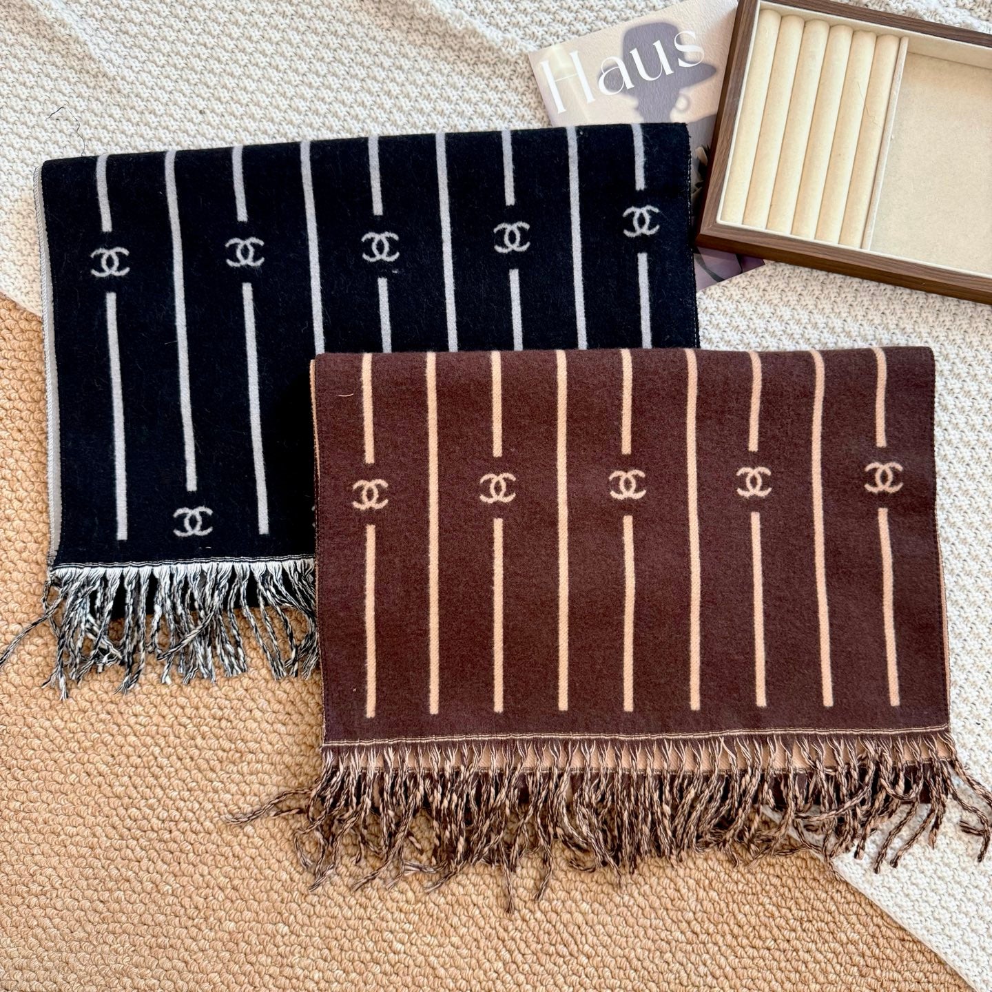 Double-sided Jacquard Tassel Scarf mysite