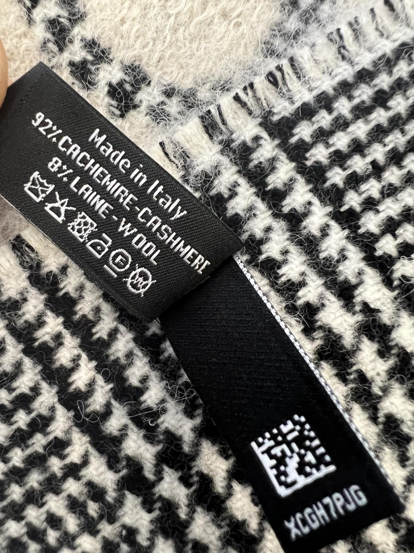 Check double-faced wool scarf mysite
