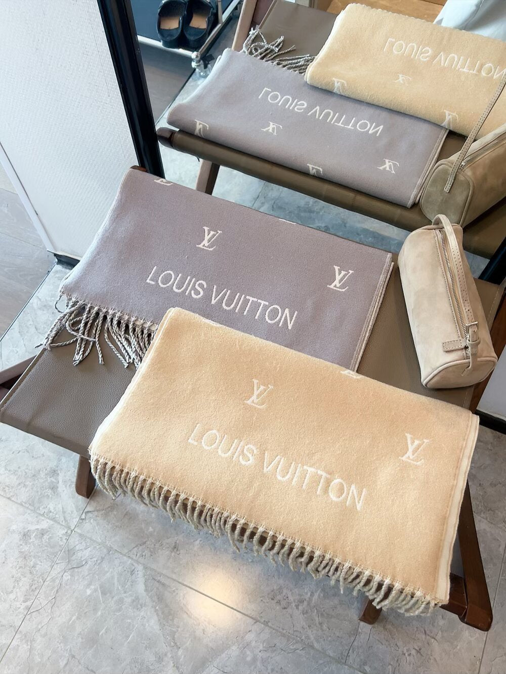 Double-sided jacquard tassel scarf mysite