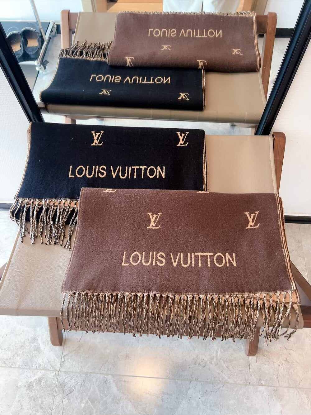 Double-sided jacquard tassel scarf mysite