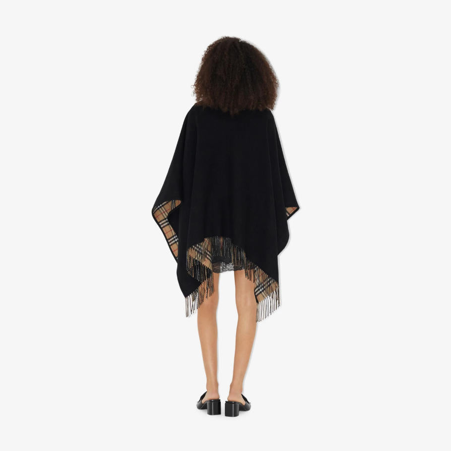 Reversible Black Vintage Plaid Cape mysite