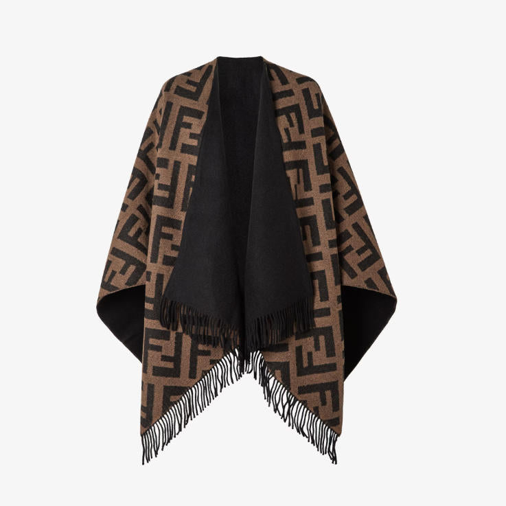 Retro wool and cashmere poncho mysite
