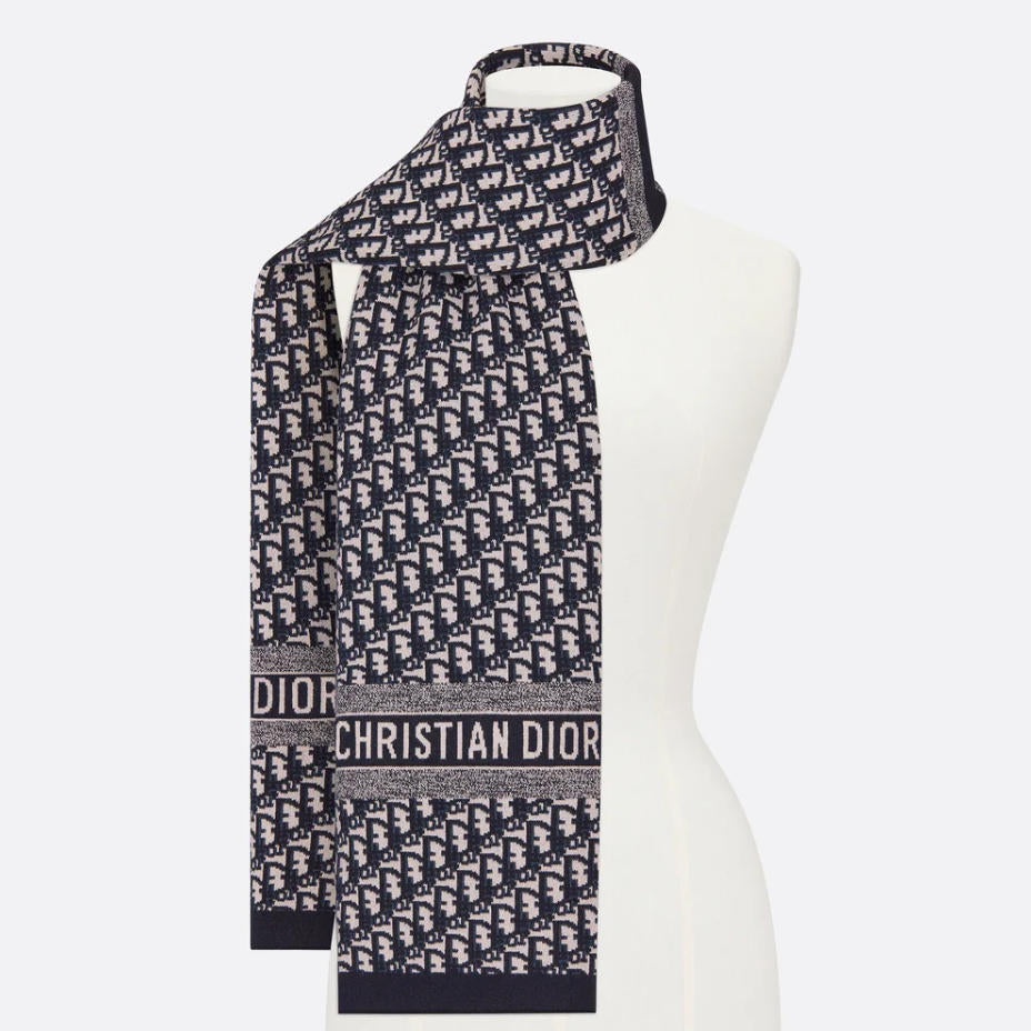 Printed cashmere knit scarf mysite