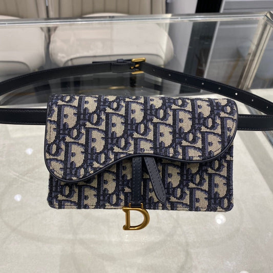 CD SADDLE 17CM BELT BEG BLUE OBLIQUE EMBROIDERY mysite