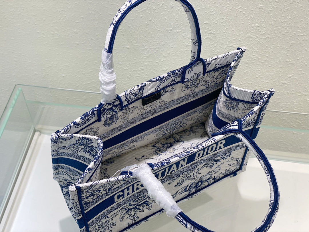 Medium CD Book Tote 36cm Jardin Botanique Blue mysite