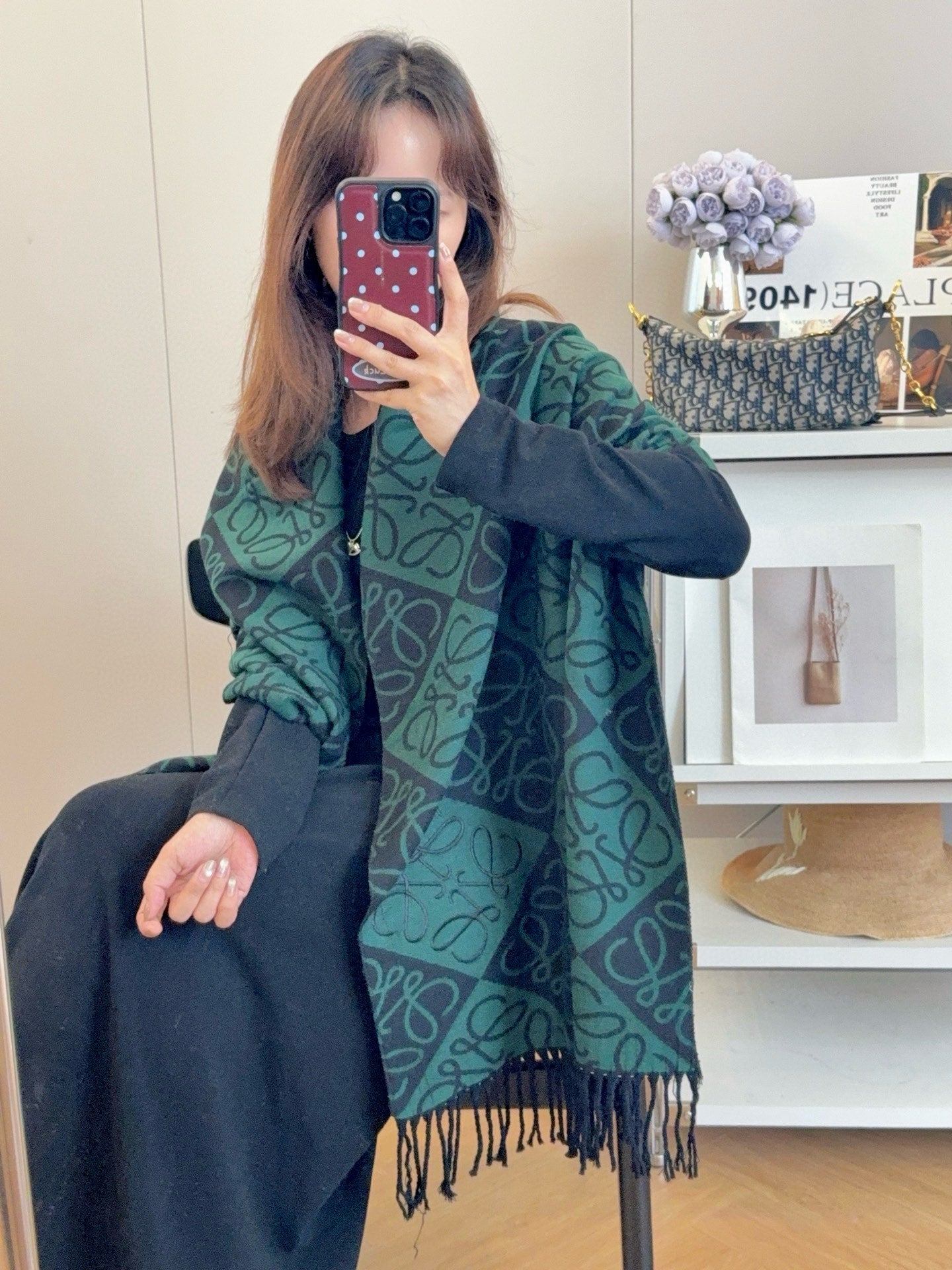 Floral Layered Logo Square Scarf-07 mysite