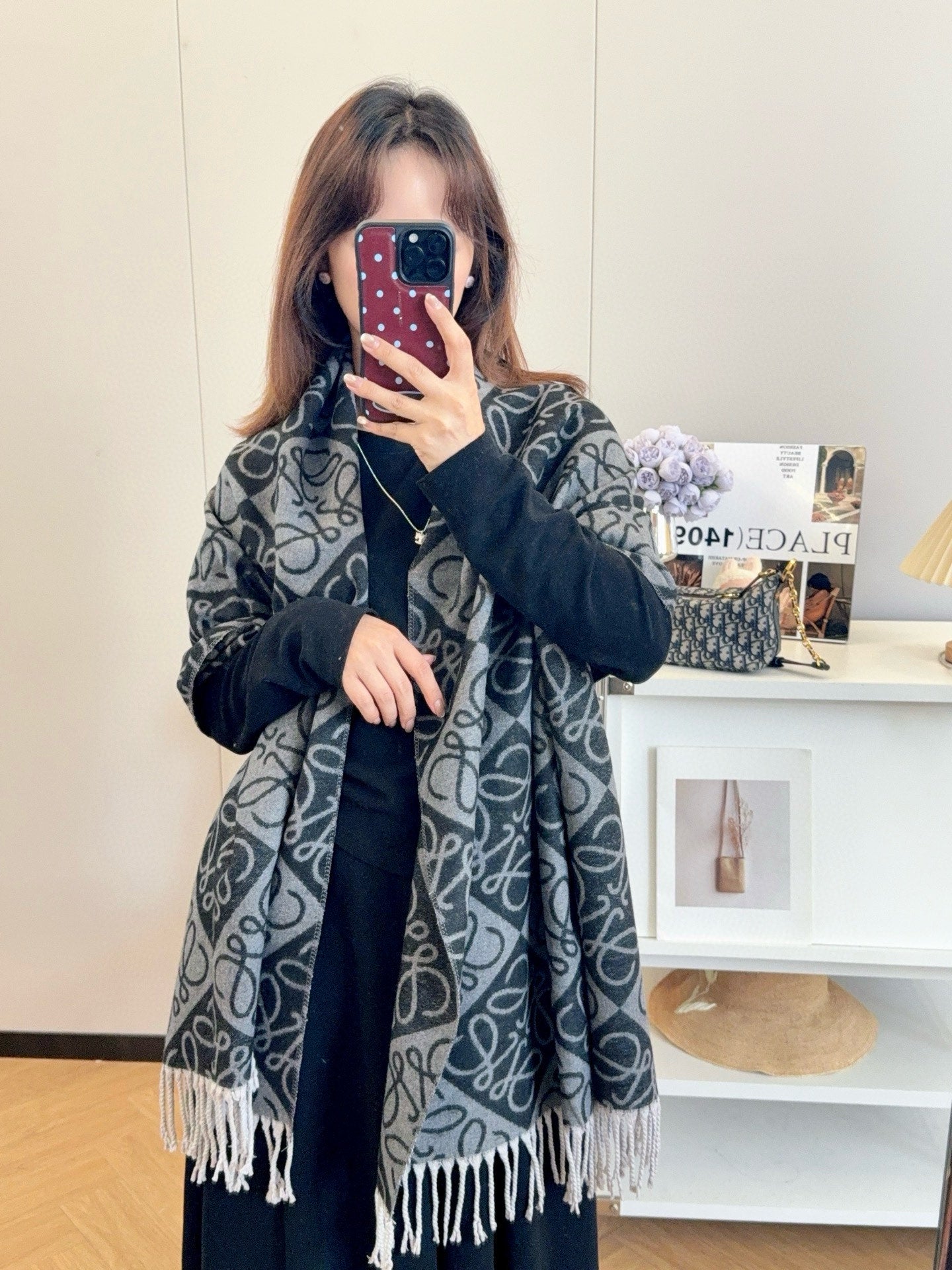 Floral Layered Logo Square Scarf-07 mysite