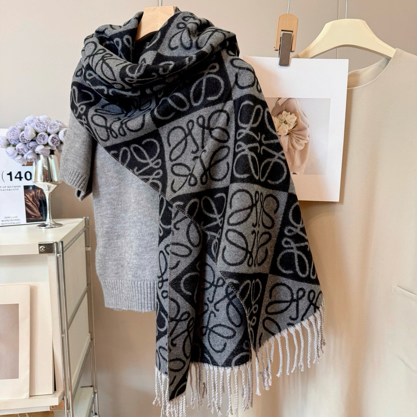 Floral Layered Logo Square Scarf-07 mysite