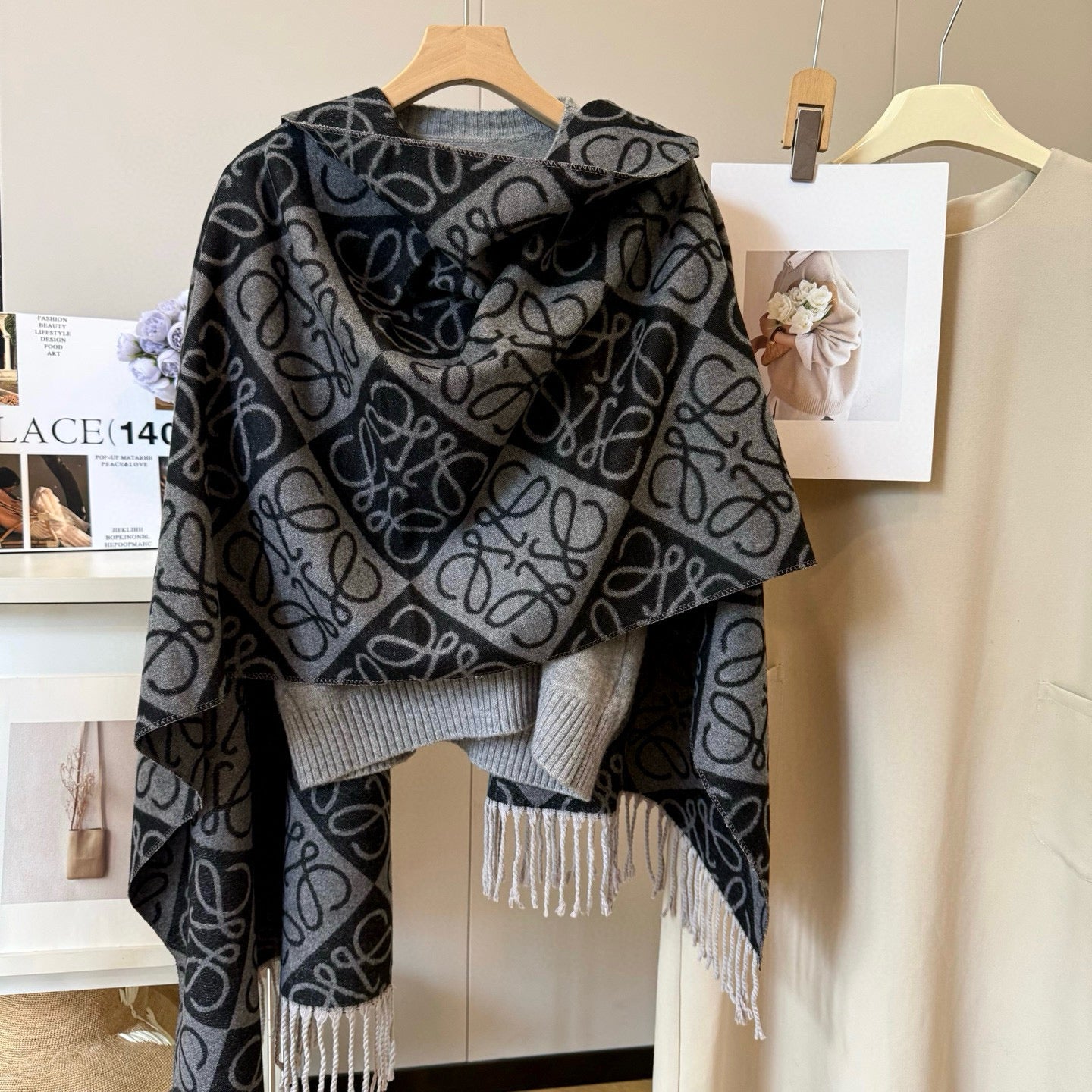 Floral Layered Logo Square Scarf-07 mysite