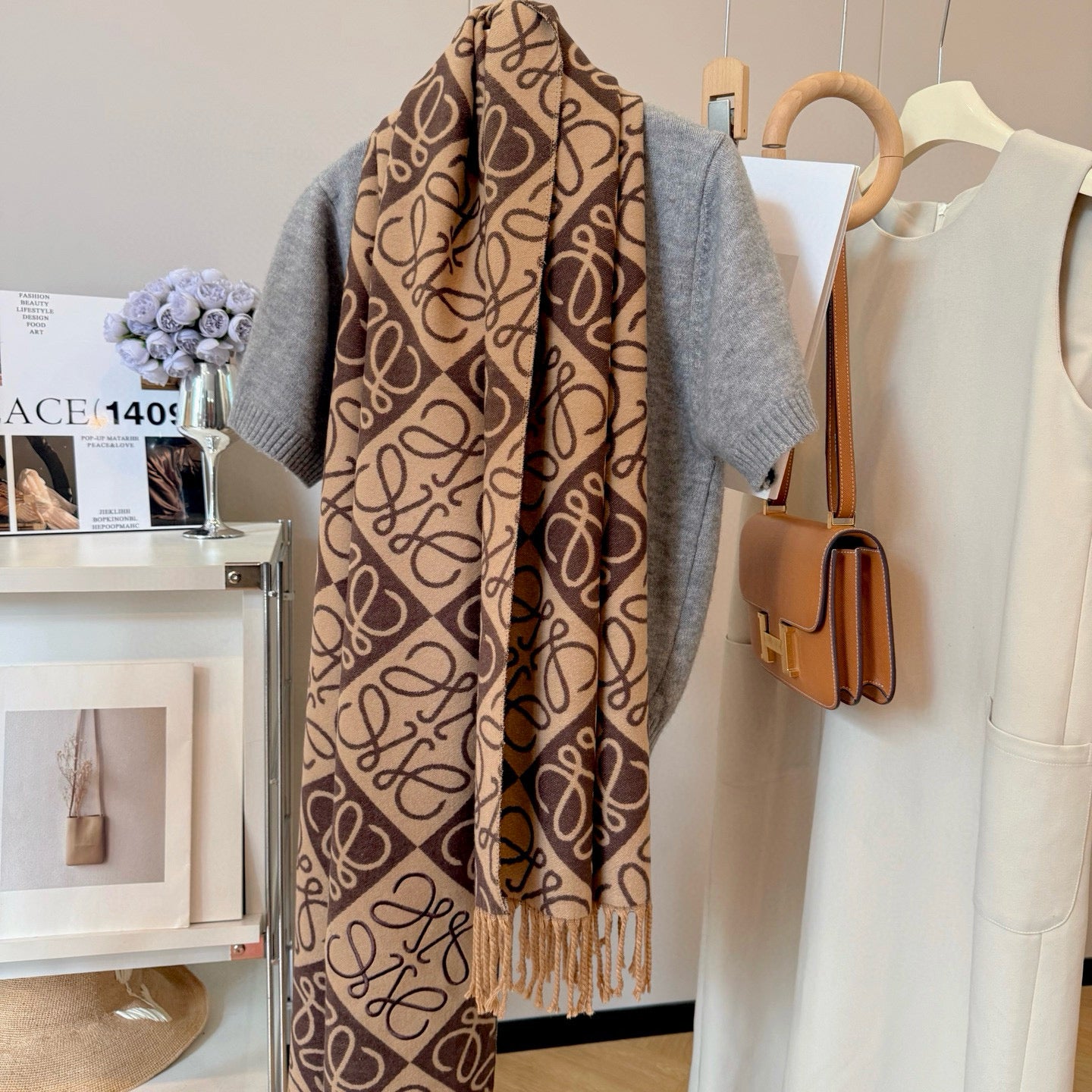 Floral Layered Logo Square Scarf-07 mysite