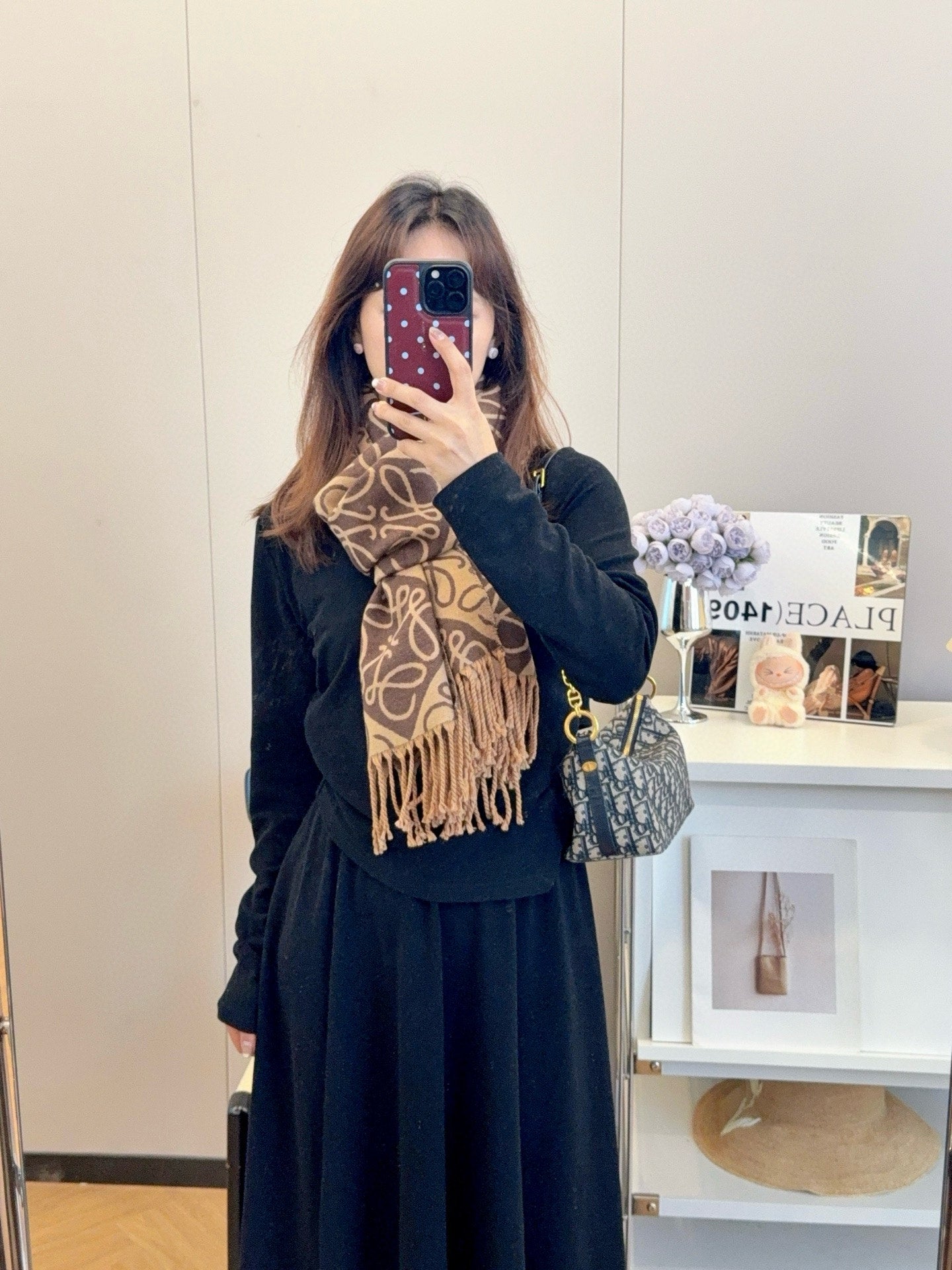 Floral Layered Logo Square Scarf-07 mysite