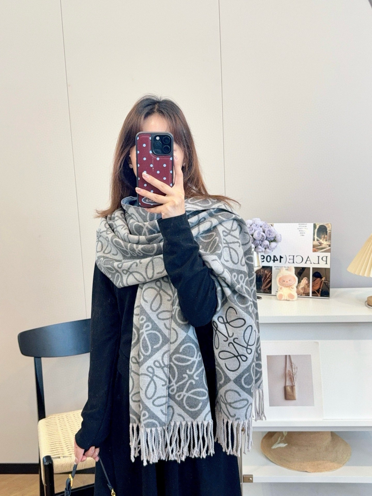 Floral Layered Logo Square Scarf-07 mysite