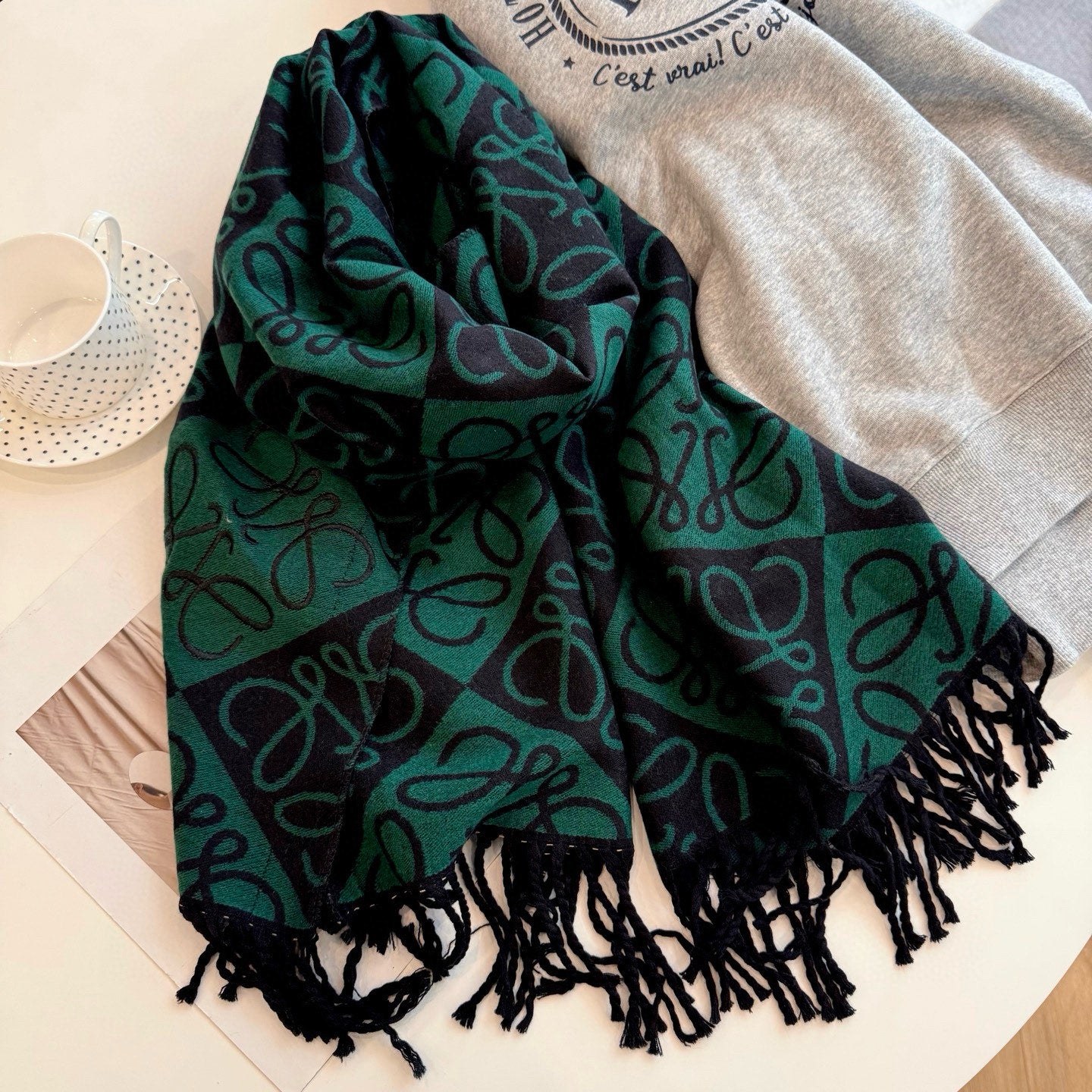 Floral Layered Logo Square Scarf-07 mysite