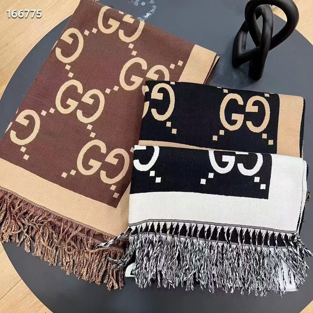 F-letter Cashmere Fringed Scarf Shawl-12 mysite