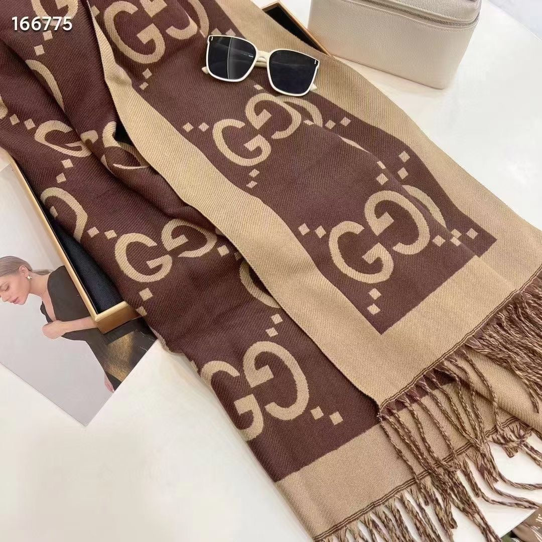 F-letter Cashmere Fringed Scarf Shawl-12 mysite