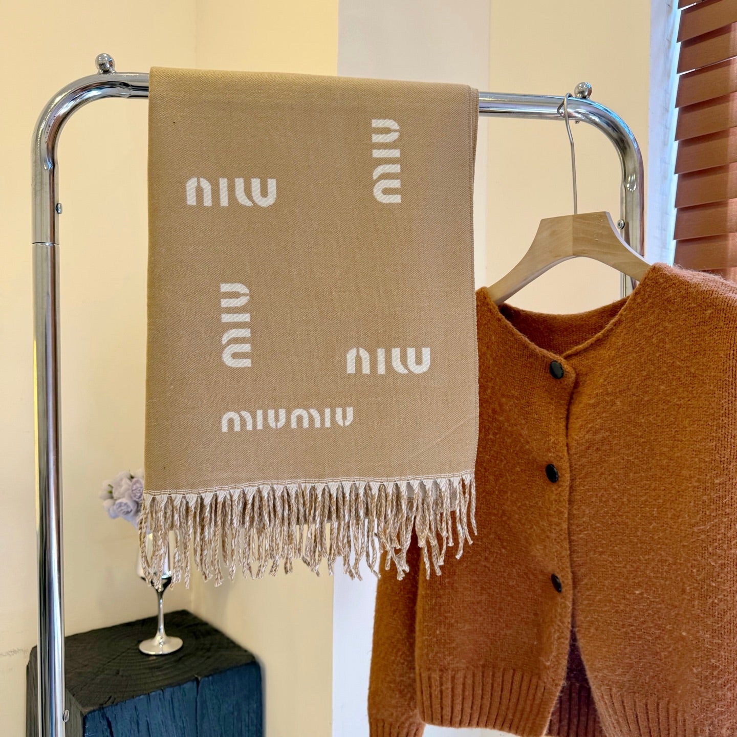 Classic Monogram Cashmere Jacquard Knit Scarf-19 mysite