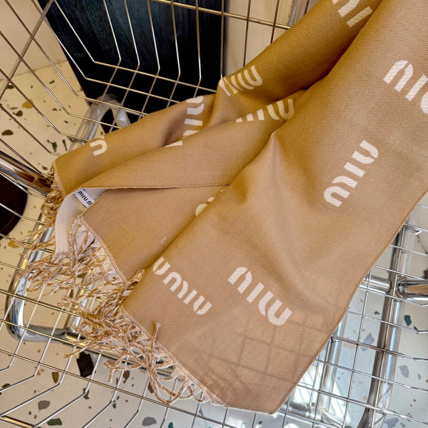 Classic Monogram Cashmere Jacquard Knit Scarf-19 mysite